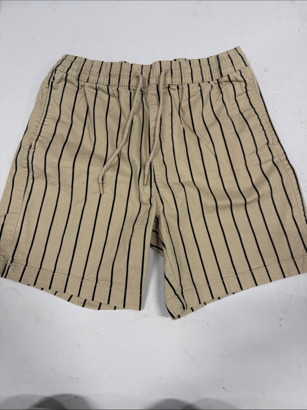 Forever 21 Beige Shorts with Black Pinstripes